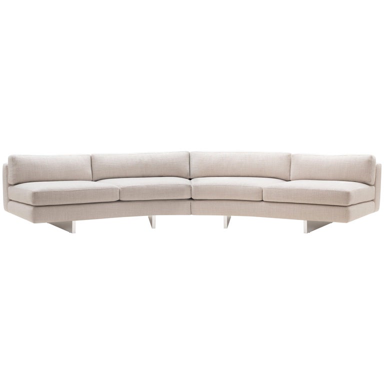 Modular Off the Wall Sofa Linen Stainless Steel by Cristina De