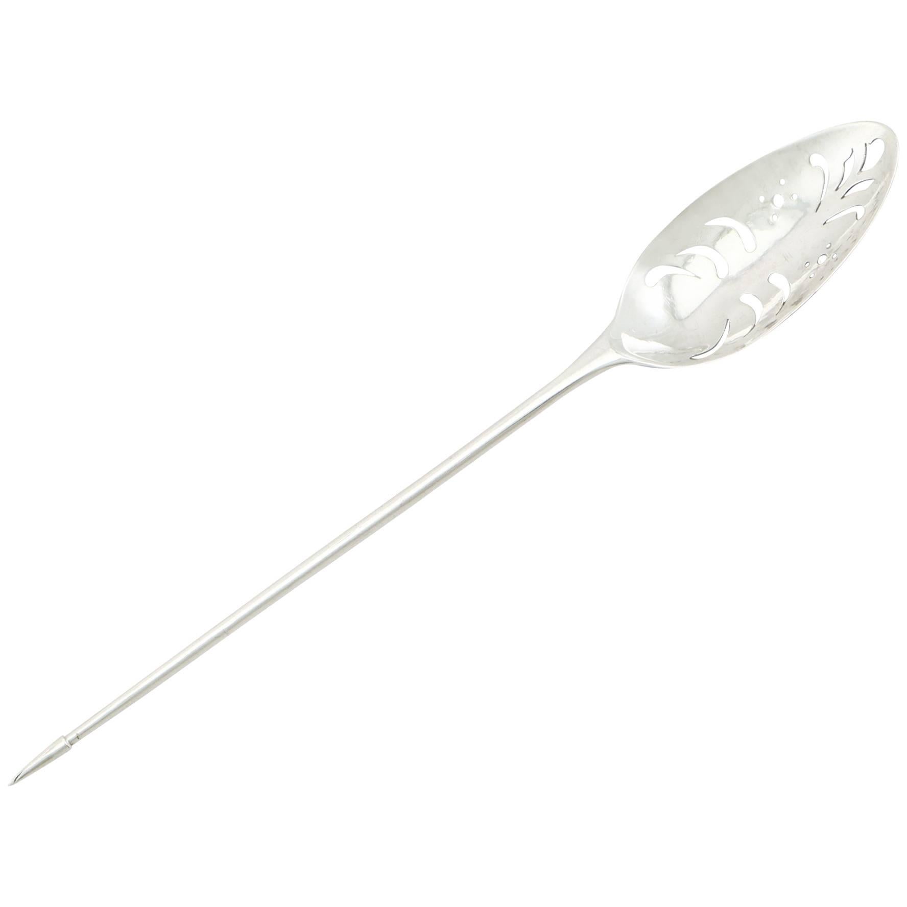 1780s Sterling Silver Mote Spoon by Hester Bateman