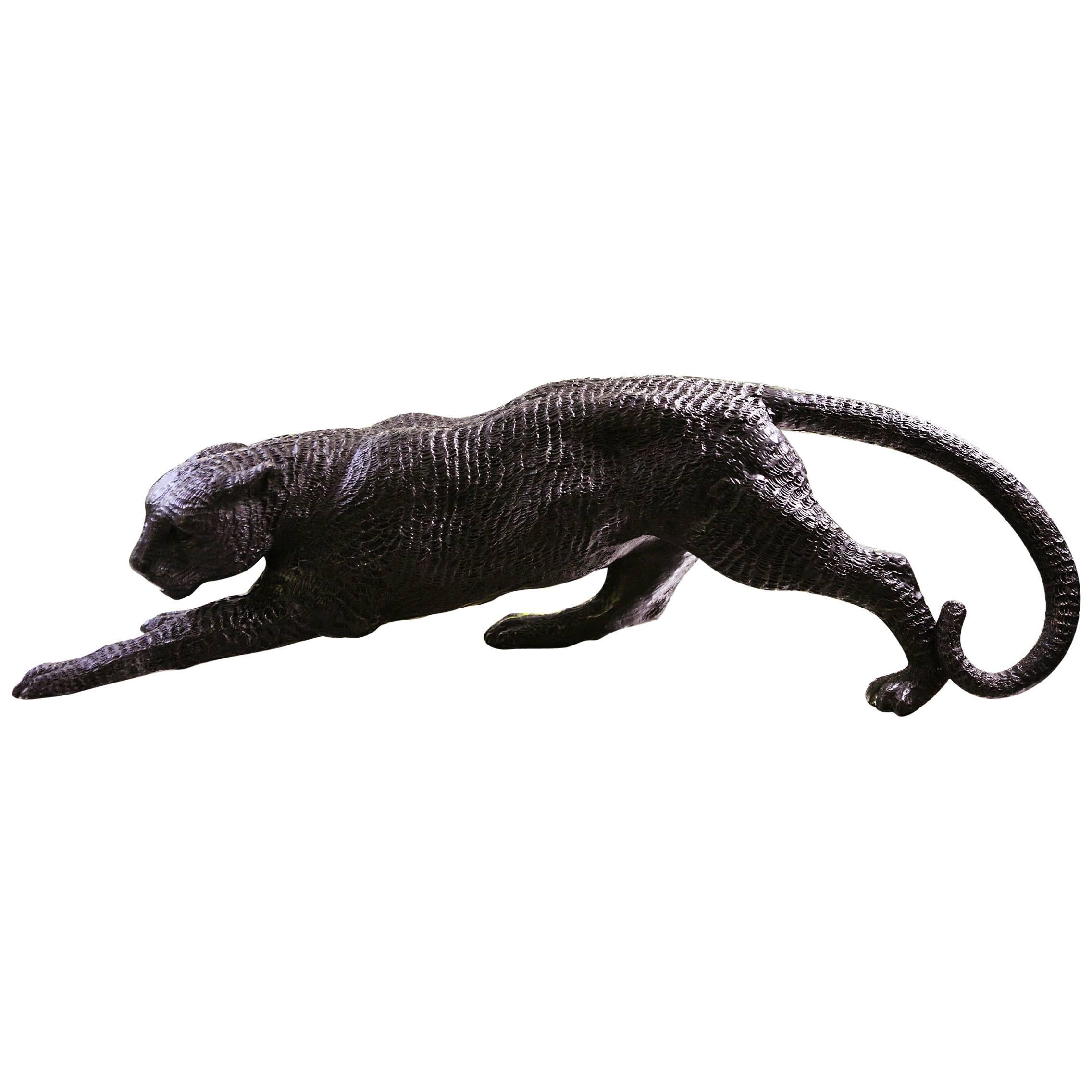 Black Bronze Panther Medium Sculpture