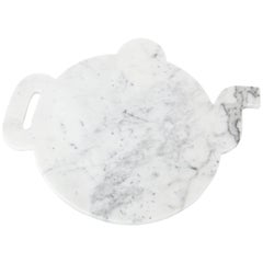 White Marble Plate Design Shape of a Teapot