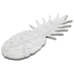 Medium Size White Marble Cutting Board and Serving Tray with Pineapple Shape