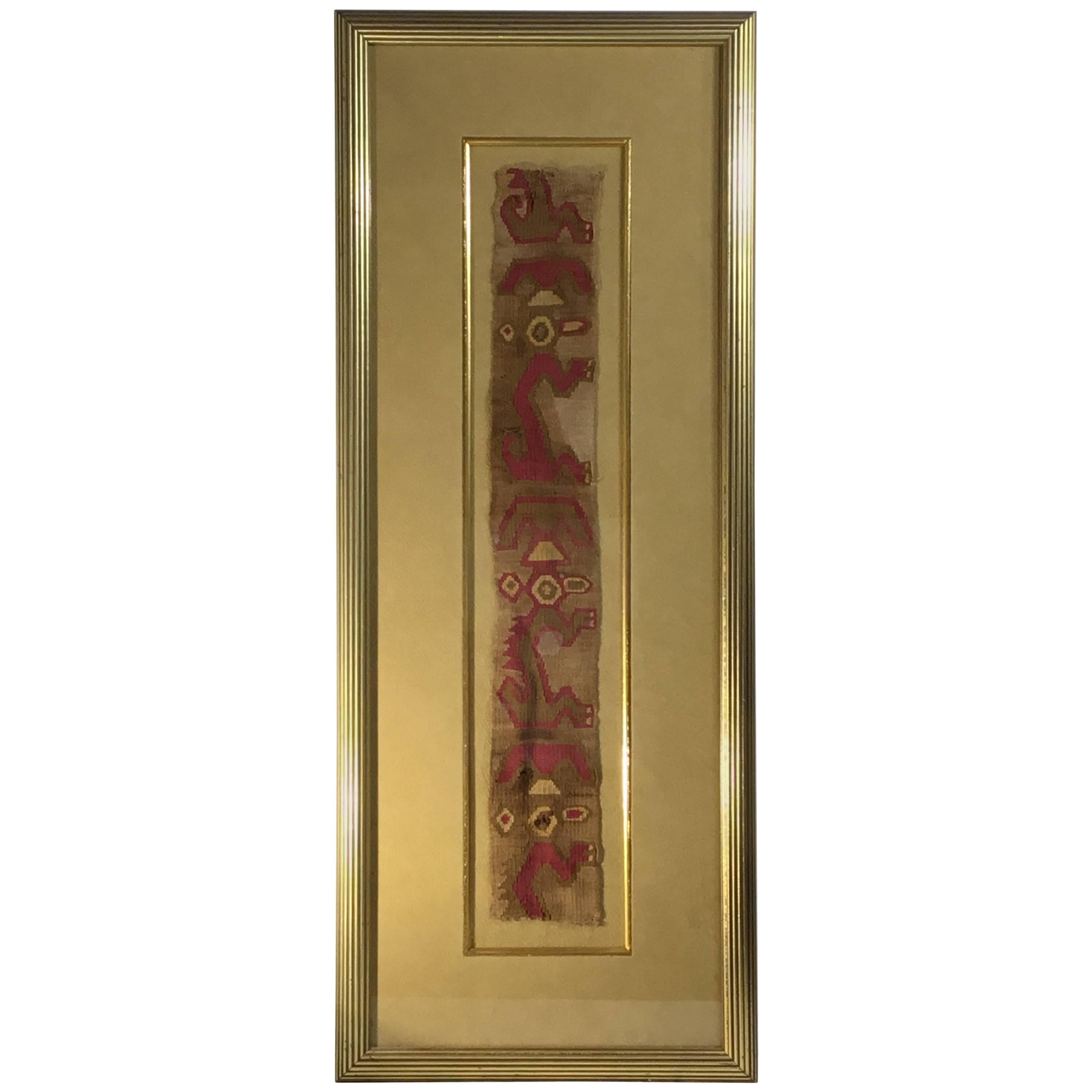 Pre Colombian Antique Textile Bend Fragment