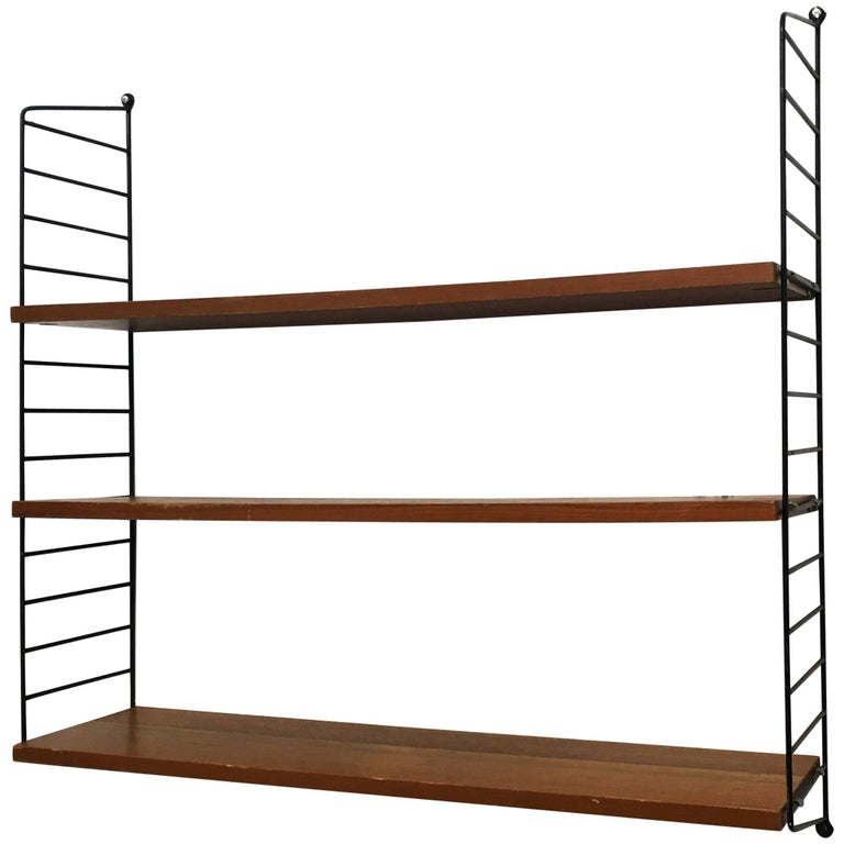 Modular String Wall Unit in Teak by Nisse Strinning, Sweden at 1stDibs