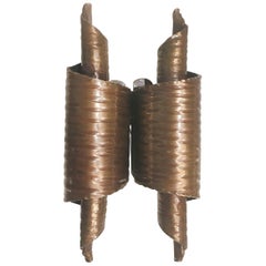 Pair of Italian Bronze Scrolled Door Handles, 1950s