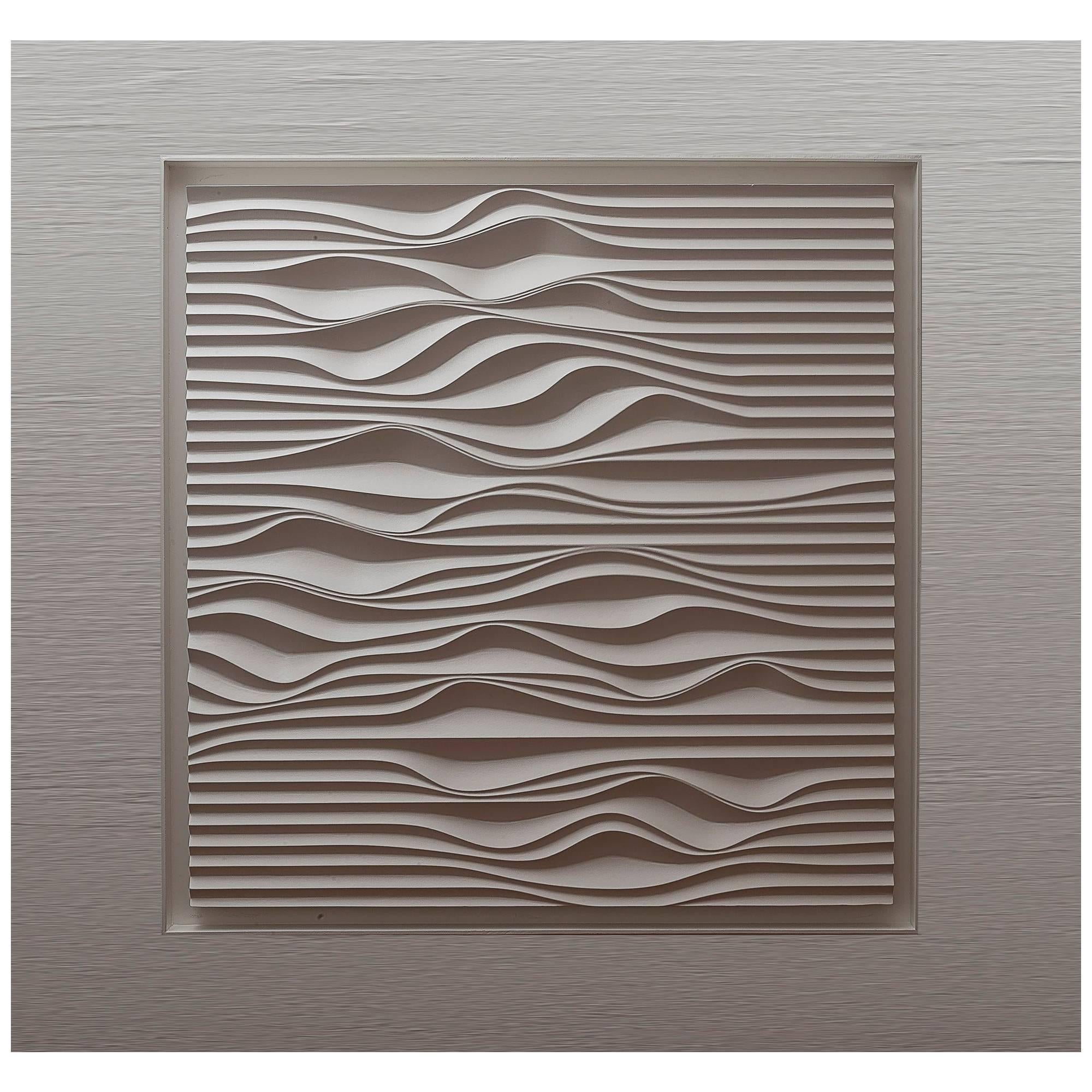 White Panel, Organic Drawing, Brazilian Sand Dune Design For Sale