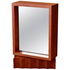 Vintage Teak Double-Sided Rotating Mirror