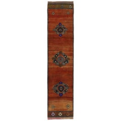 Vintage Turkish Oushak Runner with Modern Style, Hallway Runner
