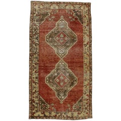 Retro Turkish Oushak Rug with Rustic Modern Style