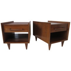 Vintage Walnut Nightstands or End Tables by Sherman / Bertram, California