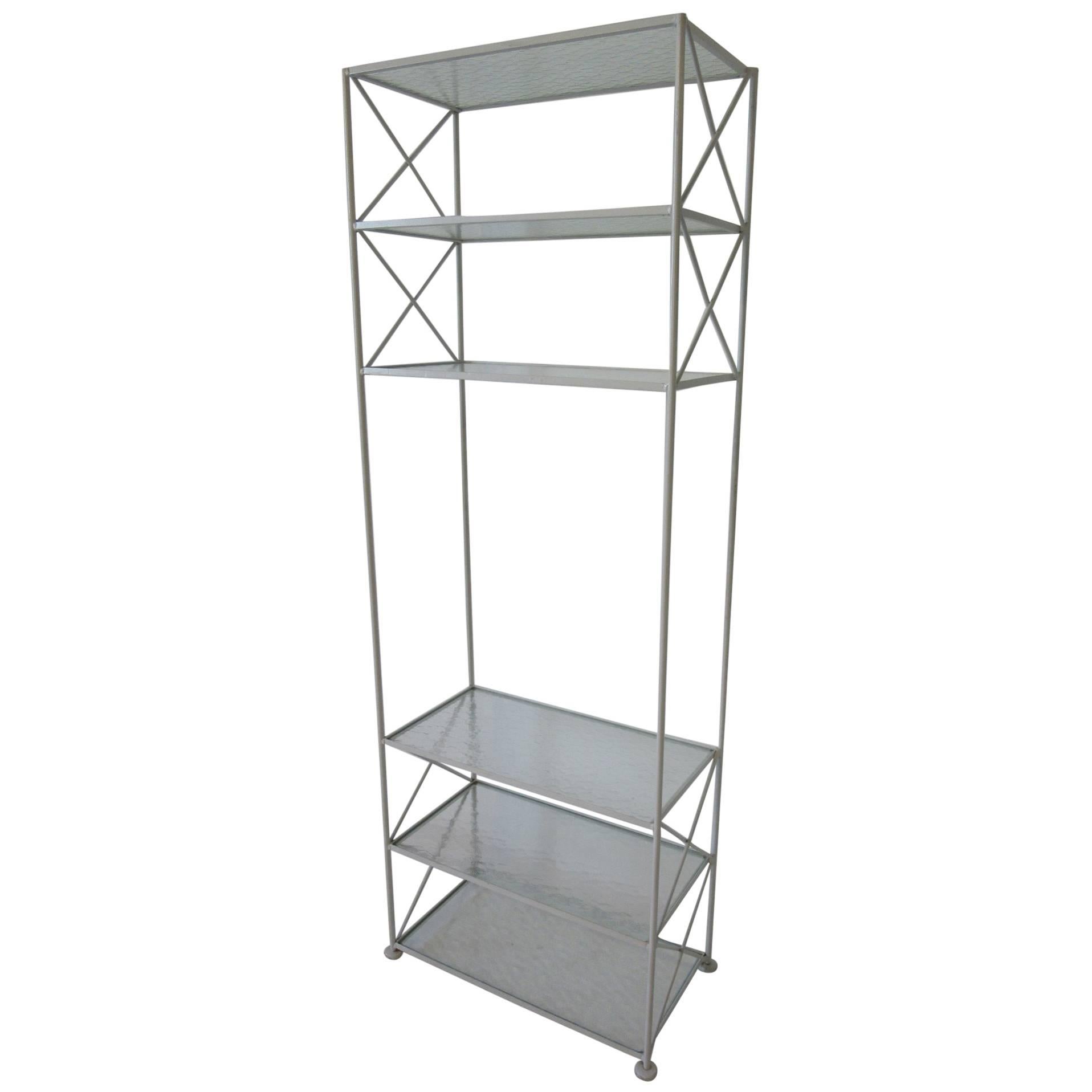 Woodard Mid Century Iron and Glass Etagere 