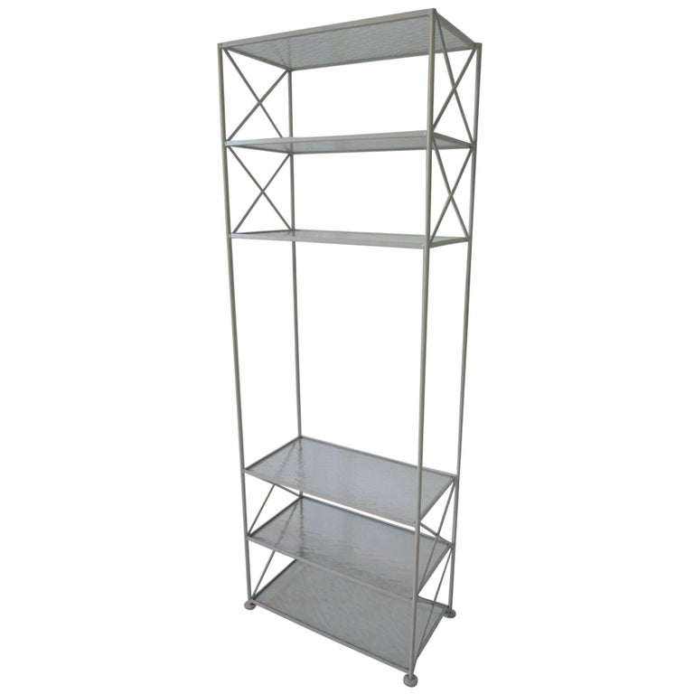Russell Woodard Iron and Glass Etagere or Bookcase For Sale at 1stDibs