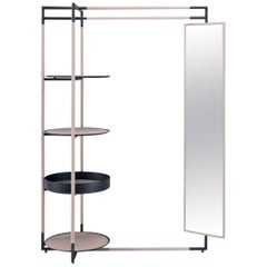 Bak Valet Stand with Mirror, Ferruccio Lavi in Leather & Steel in Various Colors