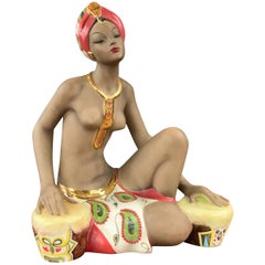 C.I.A. Manna "Kalahari" Grande figurine en céramique Art Déco