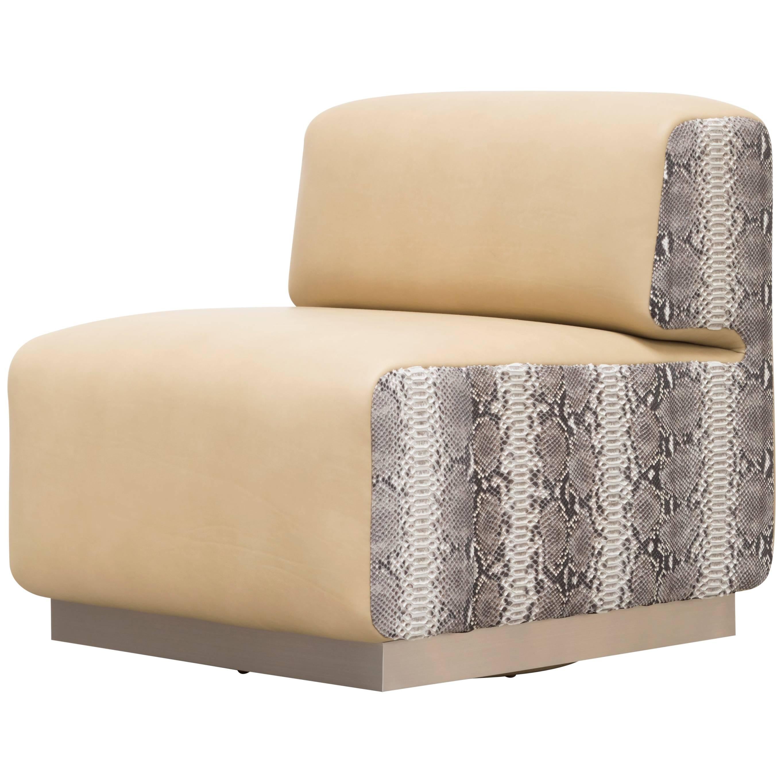 LEGER CHAIR - Modern Chair COL with Python Skin Side Panels For Sale