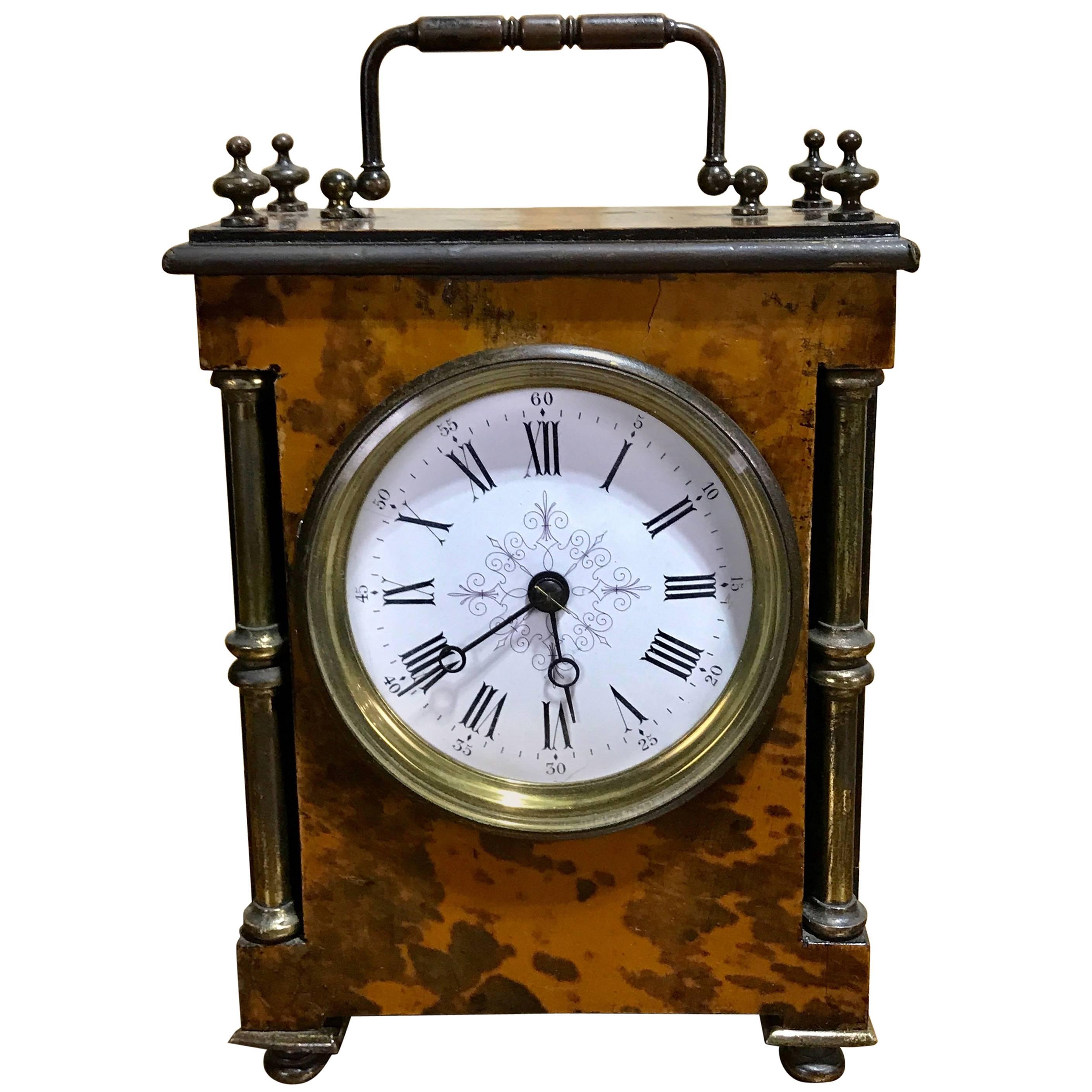 Antique English Tortoiseshell Bracket Clock