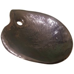 20th Century Black Bowl Shell Made of Earthenware by René Delarue for Desvres