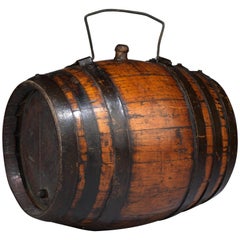 Antique Early Coopered "Costrell" or Cider Barrel