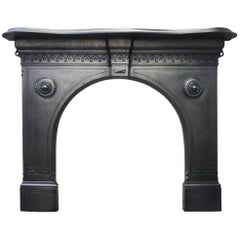 Antique 19th Century Victorian Gothic Cast Iron Fire Surround