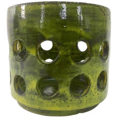 Vintage Mado Jolain, Large Cylinder Ceramic Vase or Cachepot