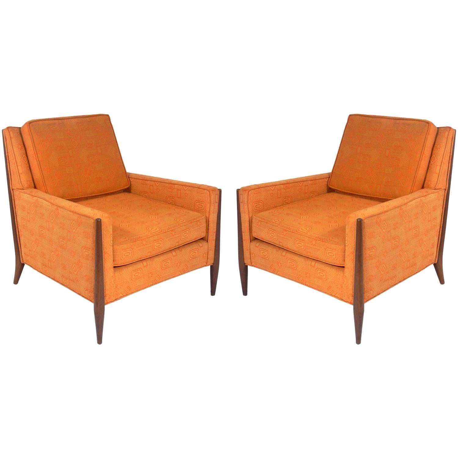 Pair of Clean Lined Midcentury Lounge Chairs