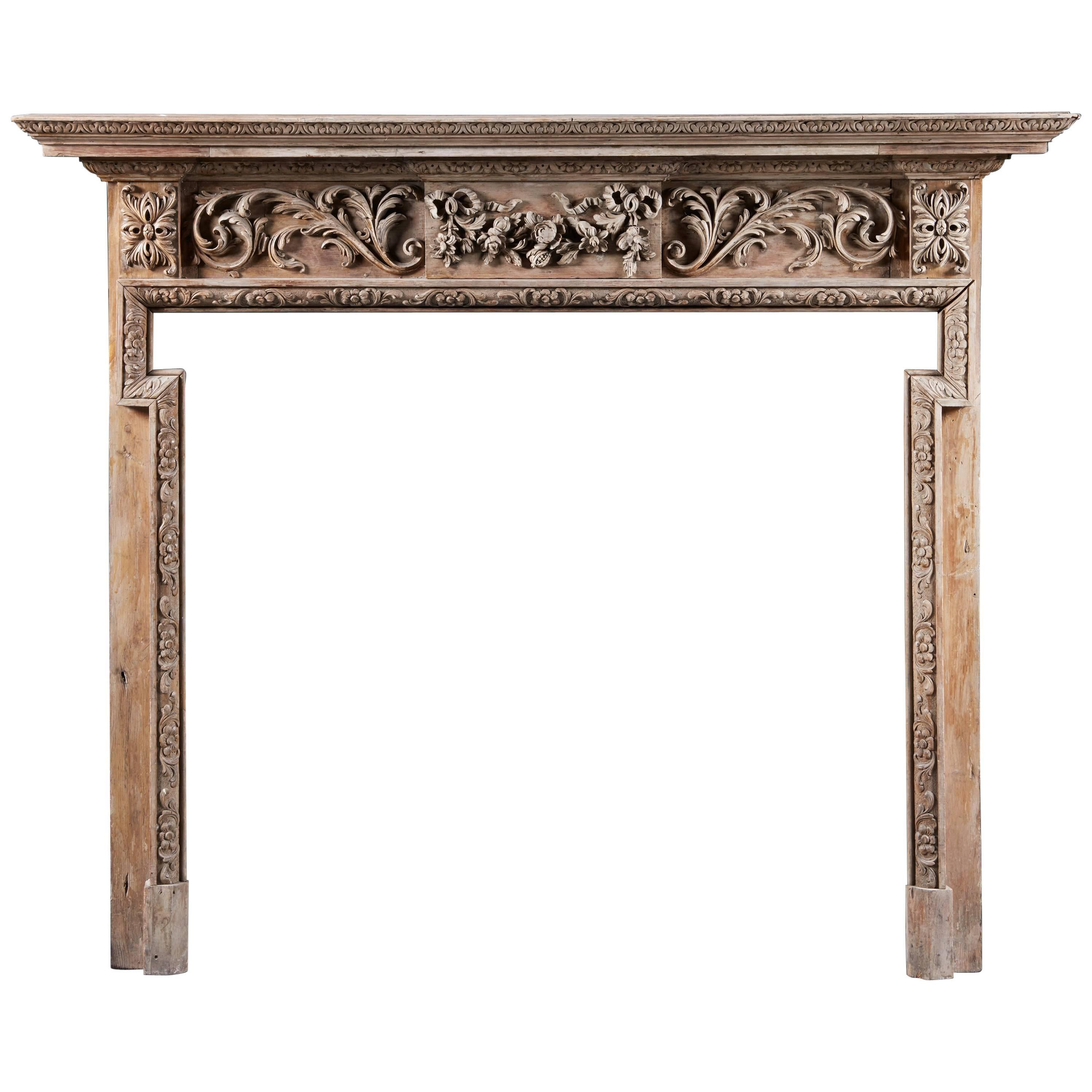 Antique Pine Georgian style Fireplace Surround For Sale