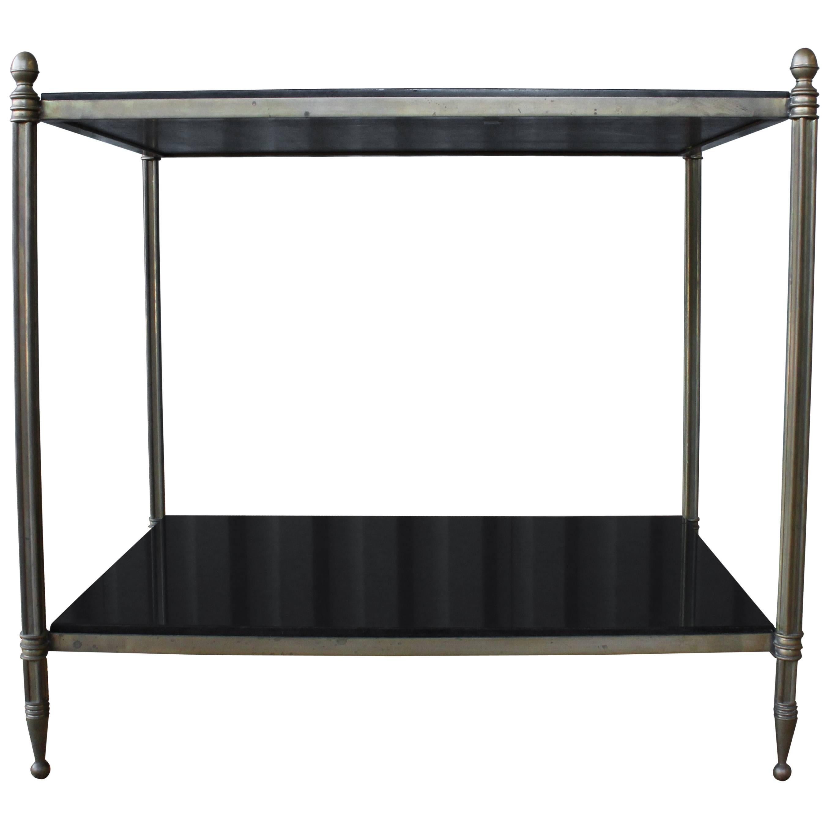 Solid Brass Two-Tiered Side Table