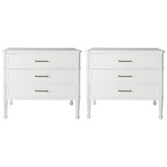 Pair of Modern White lacquered Commodes 