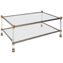 French Lucite and Chrome Coffee Table, circa 1940