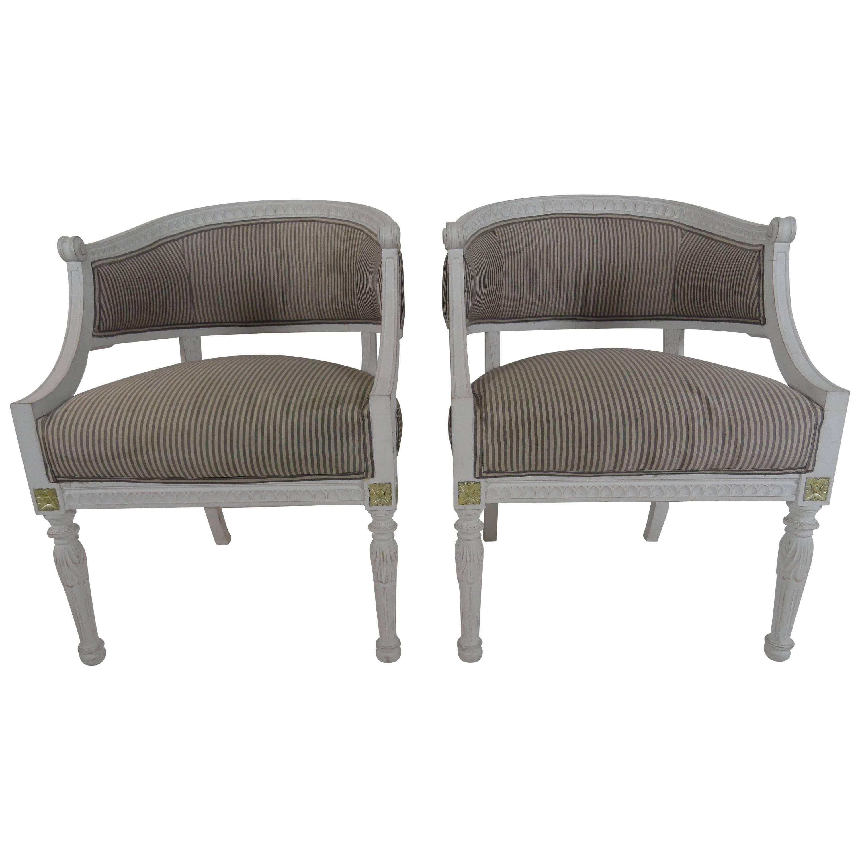 19th Century Pair of Swedish Armchairs For Sale