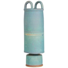 Mike Goddard Barium Glazed Studio Pottery Vase, 20th Century