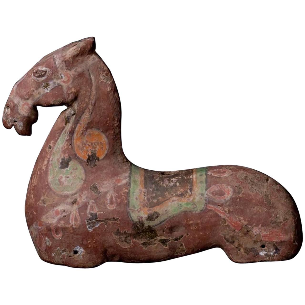Elegant Han Dynasty Grey Terracotta Horse, TL Tested in Germany