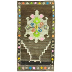 Vintage Turkish Kars Rug with Colorful Cotton Highlights