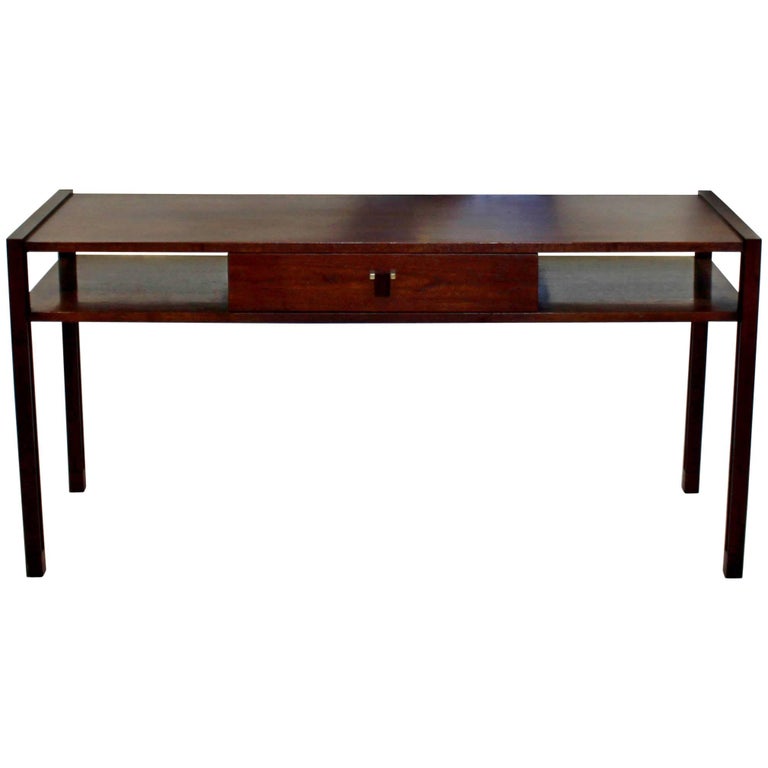 MidCentury Modern Edward Wormley for Dunbar Sofa Console Table Walnut