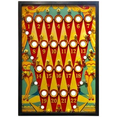 Retro Custom Framed Section of Electric Pinball Game Play Field, circa 1960