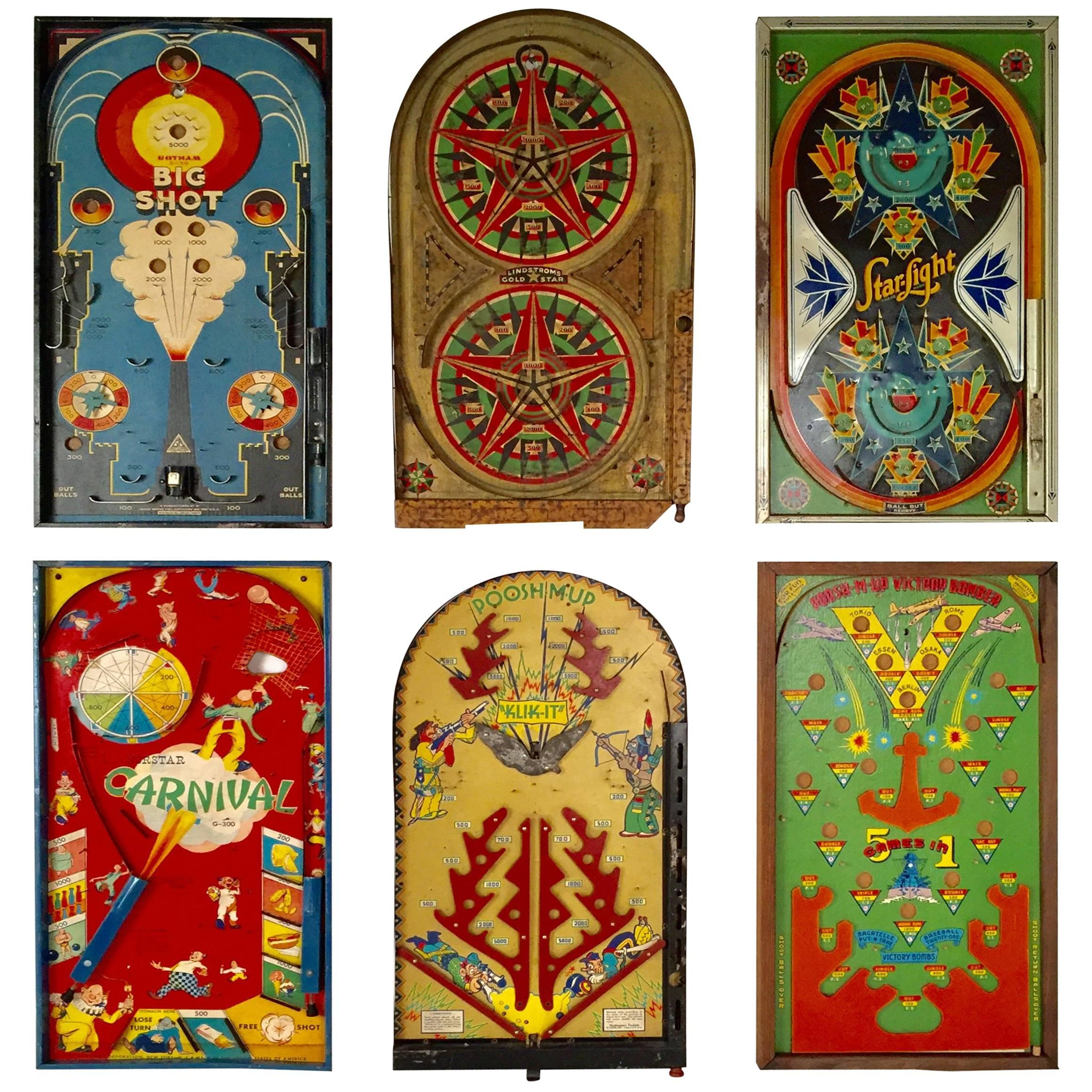 Collection of Six Antique Game Boards, circa 1920-1940