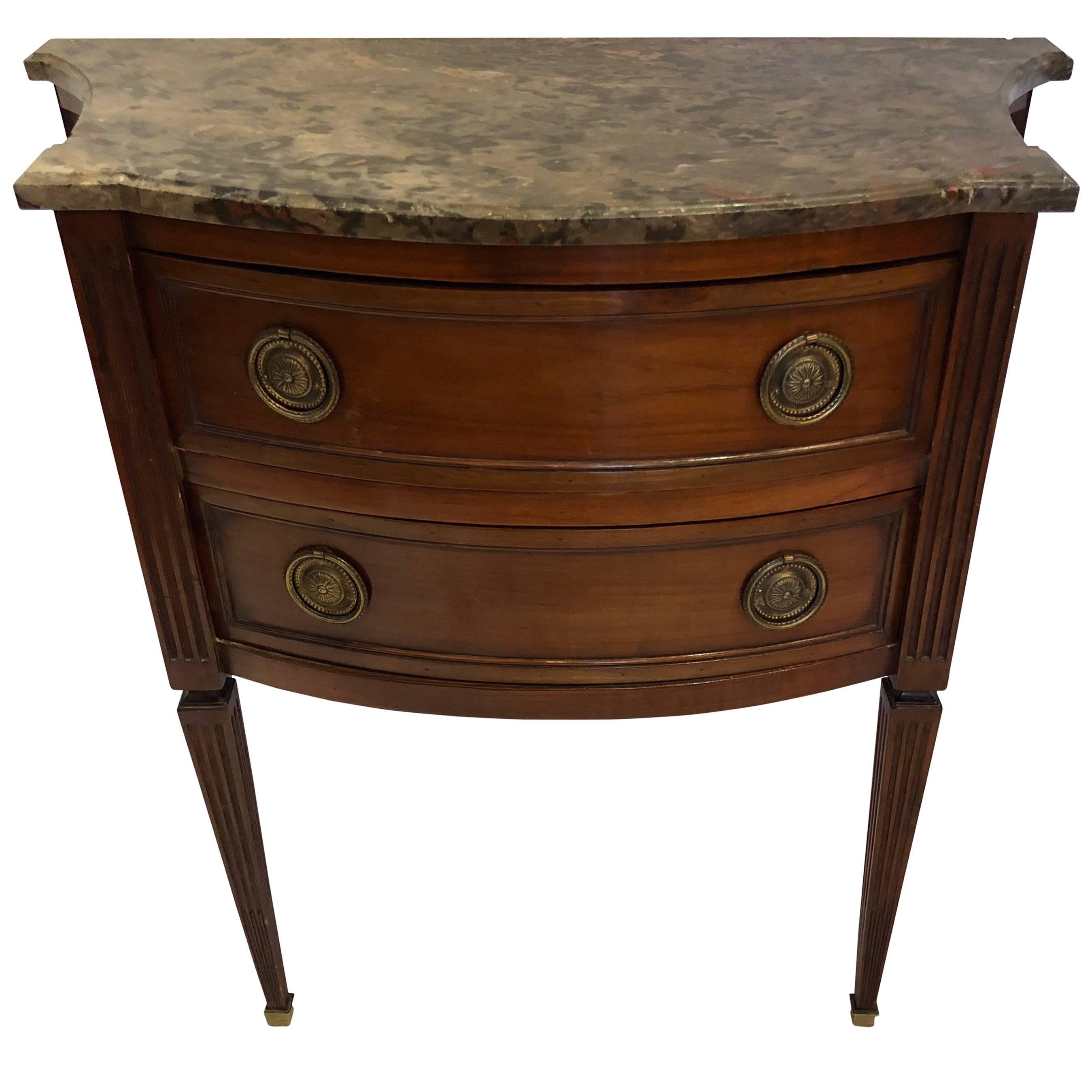 Small Continental Commode with Marble Top, Early 19th Century  For Sale