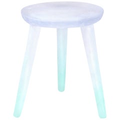 Glow Side Table or Stool in Periwinkle to Aqua, Handmade from Recycled Resin