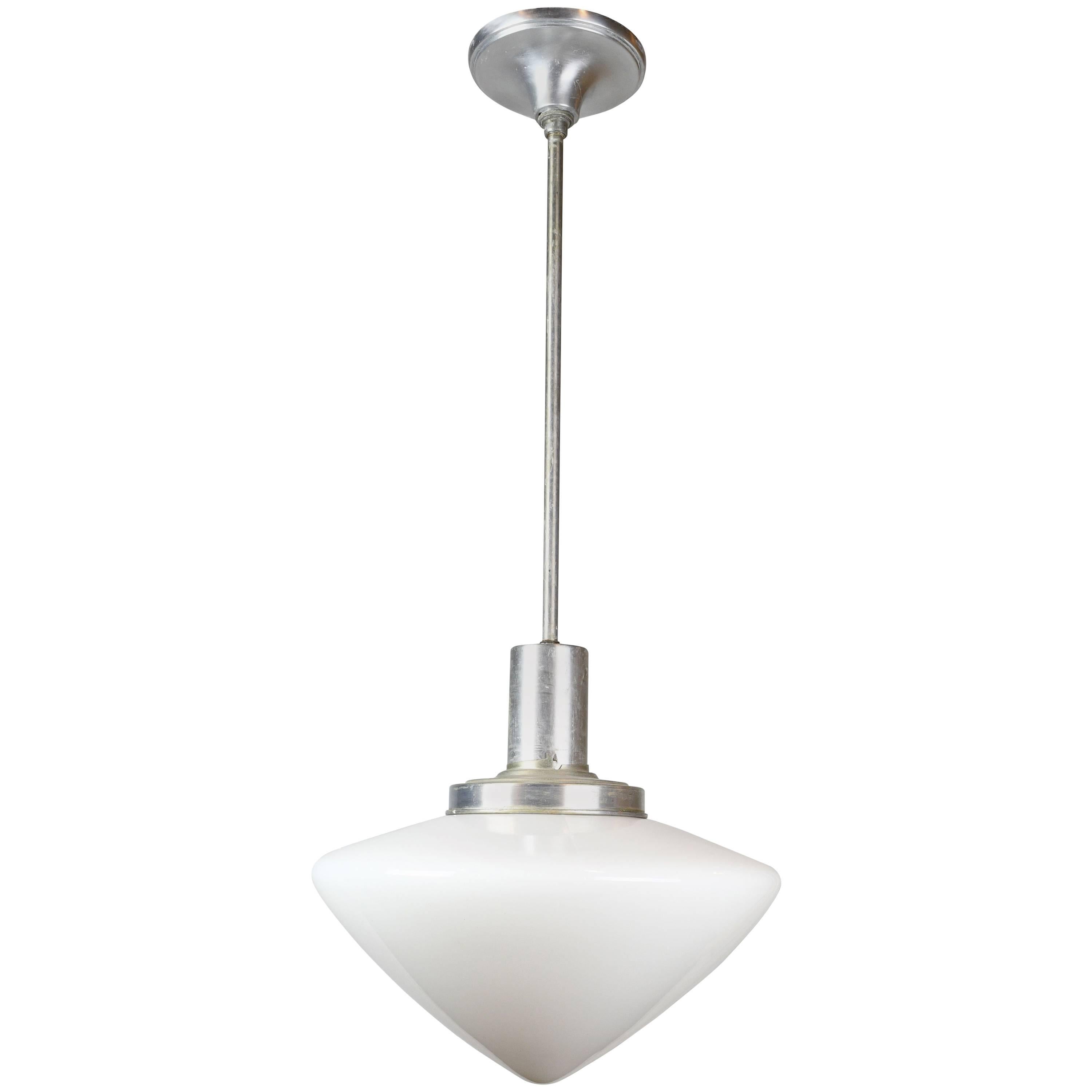 Aluminum Pendant with Acorn Shade For Sale