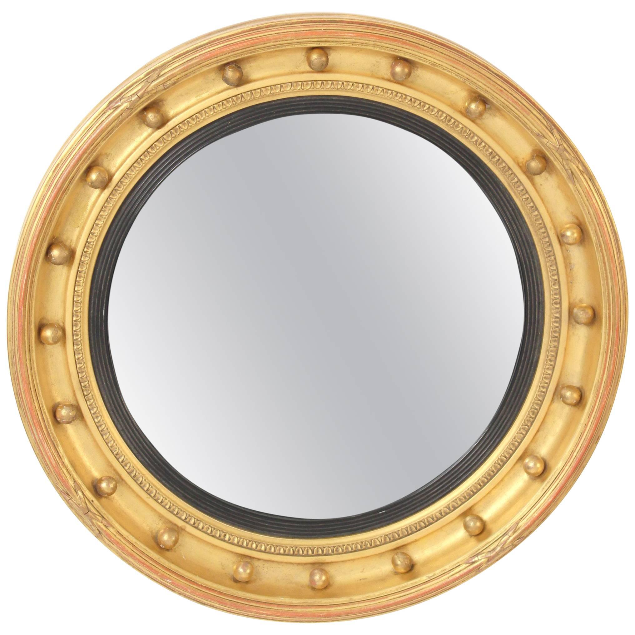 George III Style Giltwood Bulls Eye Mirror