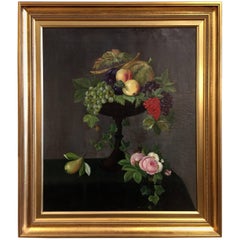 19th Century Still Life with Flowers and Fruit, Unsigned