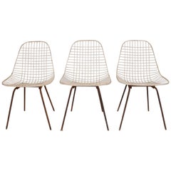 Set of Three Wire Chair DKX 5 by Ray & Charles Eames Designed in 1951