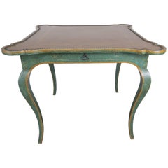 Minton-Spidell Game Table with Embossed Leather Top