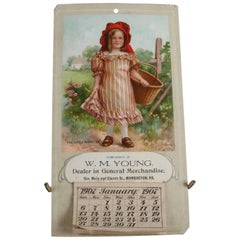 Antique Victorian Complete 1907 "The Little Marketer" General Store Calendar
