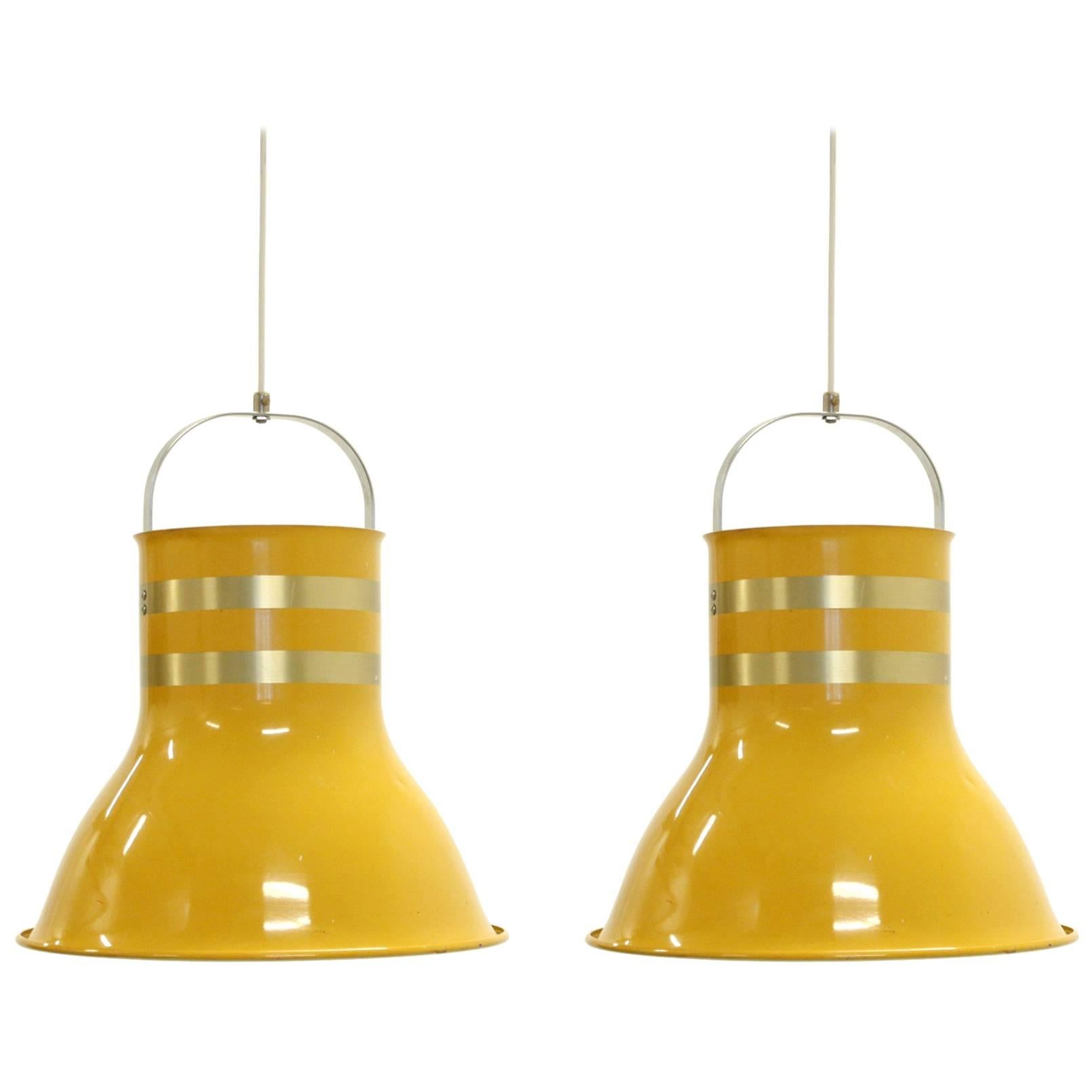 Pair of Large Swedish Ceiling Lights by Per Sundstedt for Kosta, 1970s