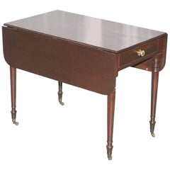 Mahogany Pembroke Tables, Seats 2 Folded 4 Unfolded Small with Cutlery Drawer