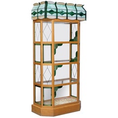 Vintage Pet Shop or Plant Shop Style Bookcase with Tiffany Glass Style Top Must See Pics