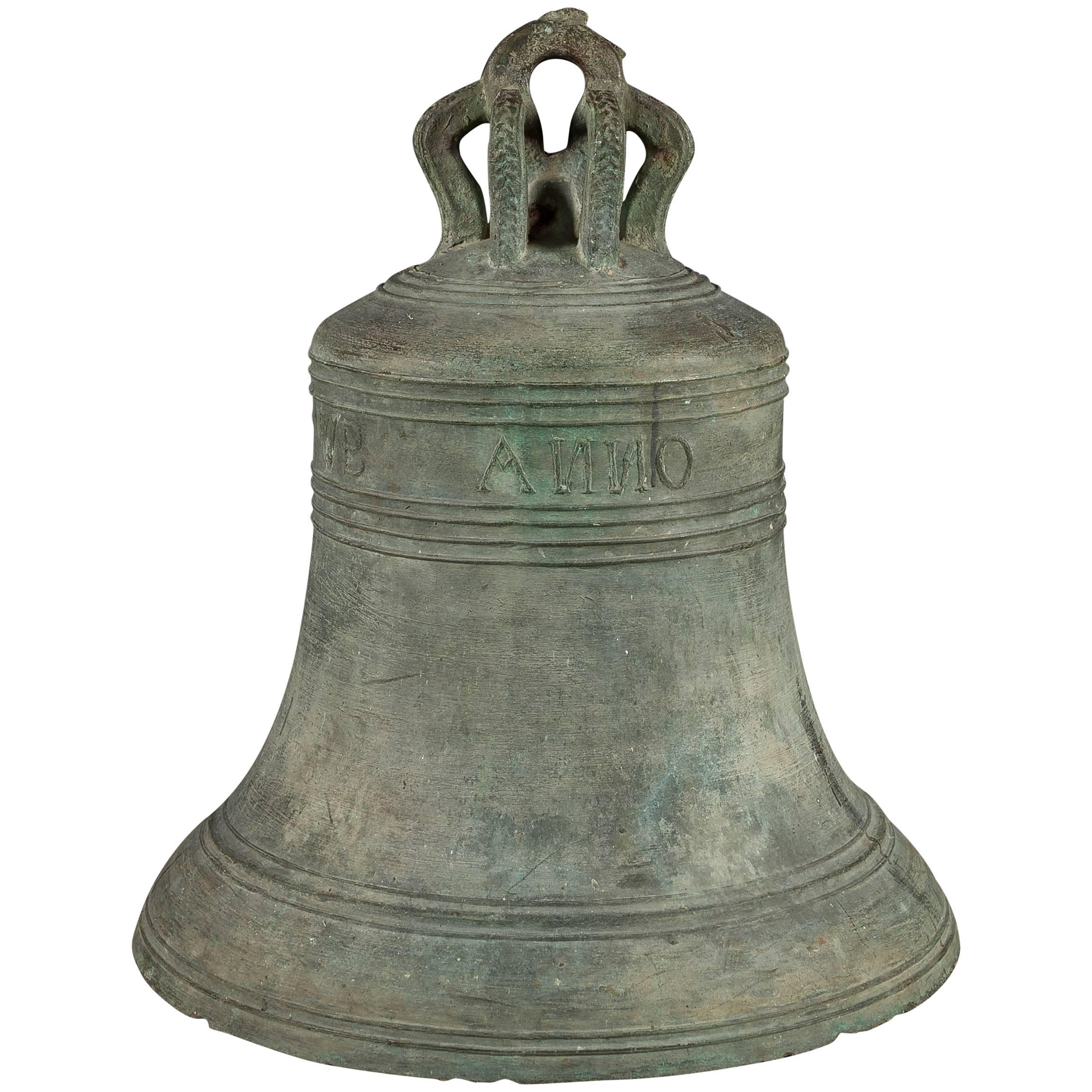 17th Century Bronze William Brend Bell, Dated 1619 For Sale