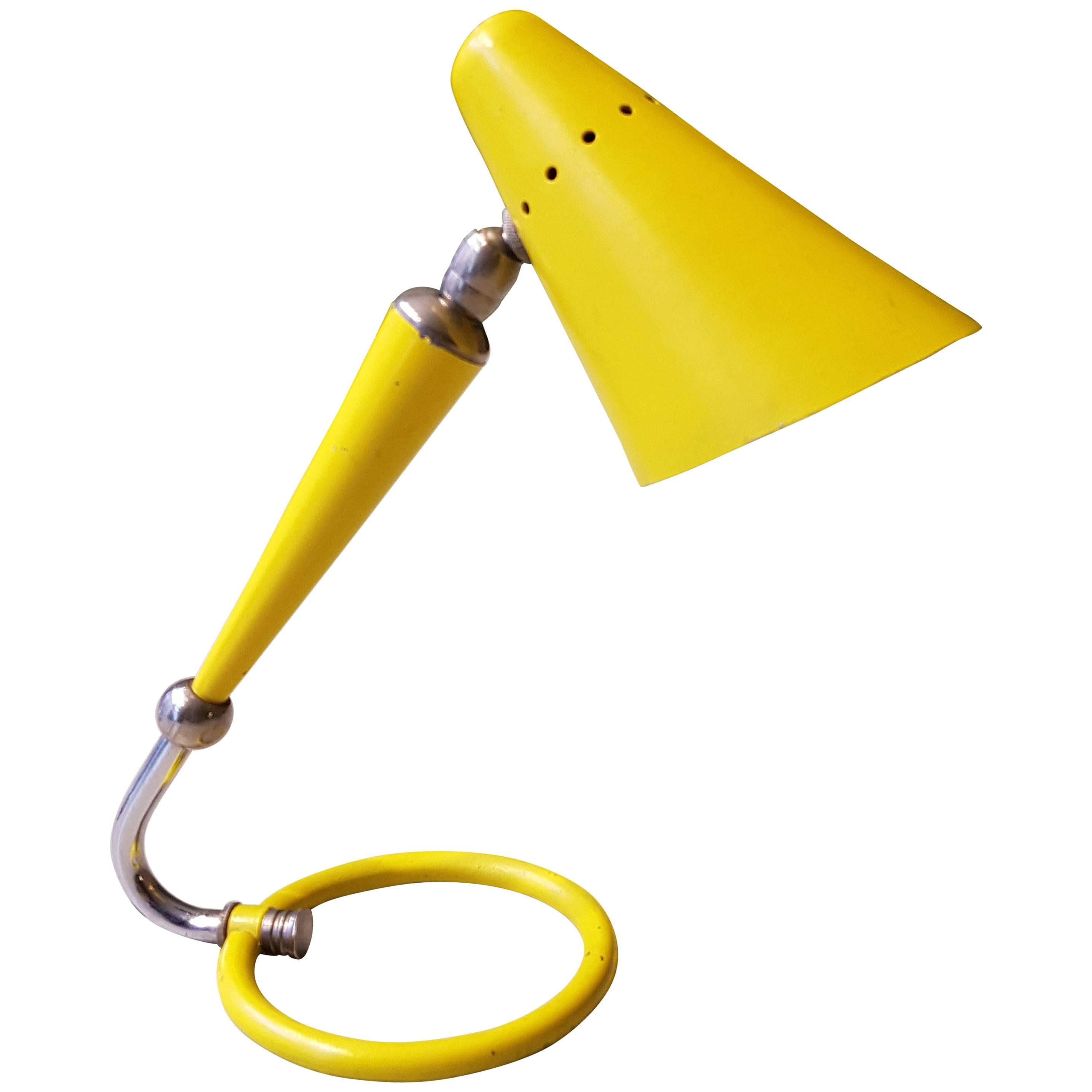 20th Century French Yellow Reading Lamp Made of Metal, 1960s