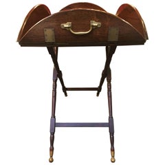 Enviable Antique English Mahogany Tray on Stand Enviable Antique English Mahogany Tray on Stand