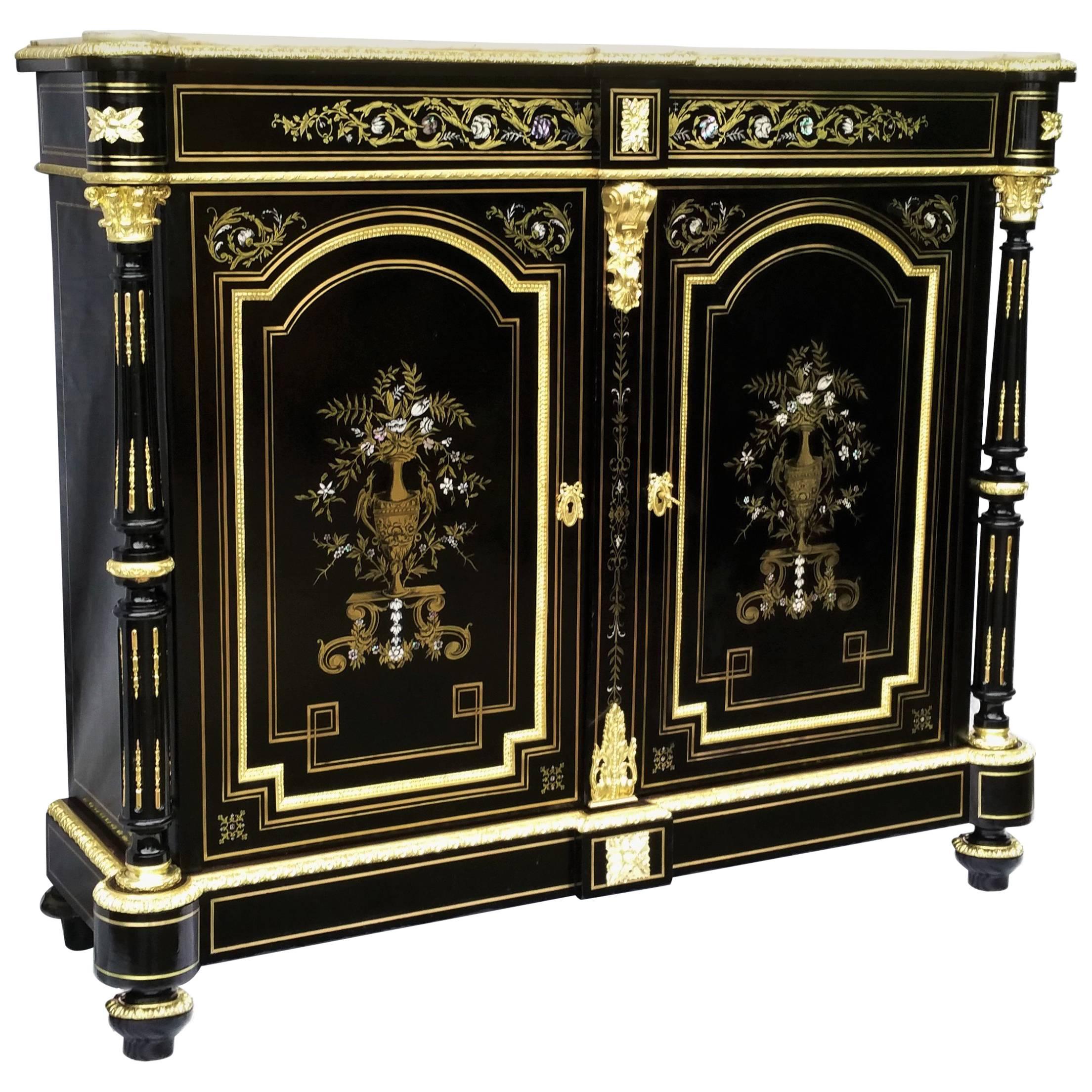 Napoleon III Cabinet Buffet Cabinet Boulle Style, France, 1875